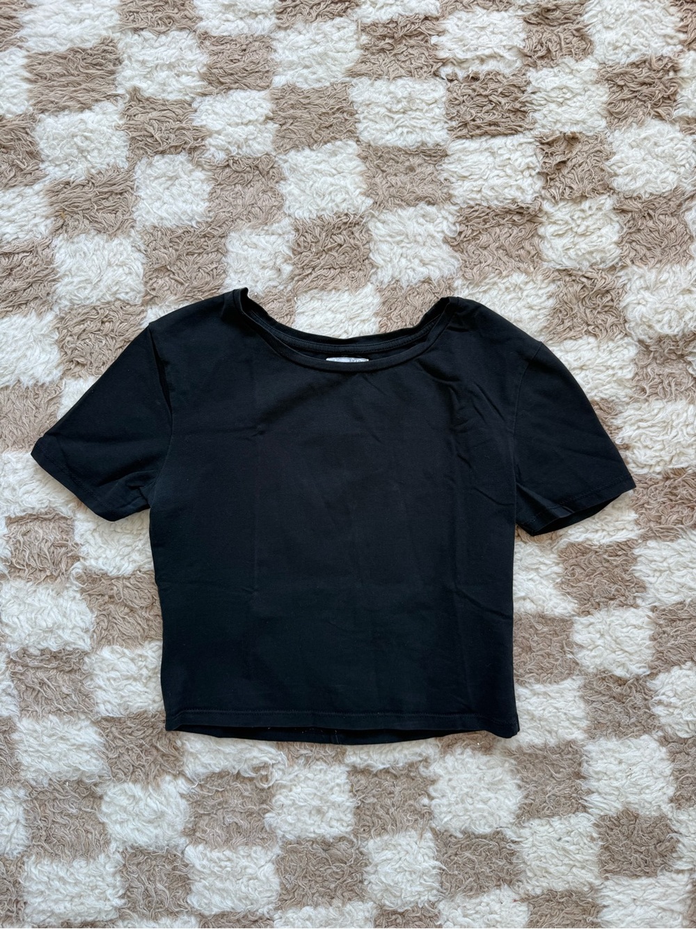 Zara Black Short Sleeve Crop Top